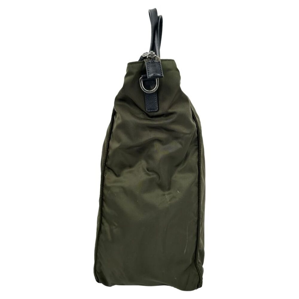 Prada Militare Vela Nylon and Saffiano Leather Tote Bag in Olive Green Nylon - Picture 2 of 11